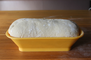 Mischbrotteig nach dem 2. Gehen